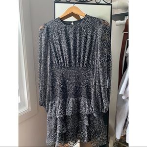 BARDOT triple Frill Long Sleeve Minidress